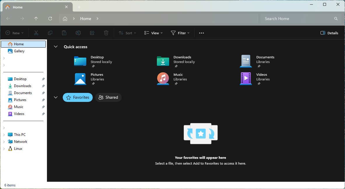 Explorer after f.lux enables dark mode